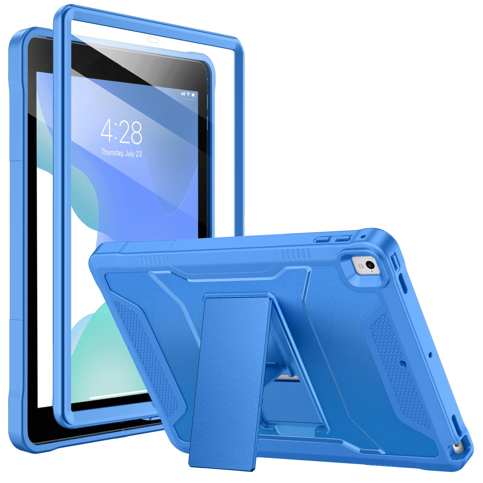Soke Case for iPad 6th/5th Generation 9.7 Inch 2018/2017,with Built-in Screen Protector and Kickstand, Rugged Full-Body Heavy Duty Protective Cover