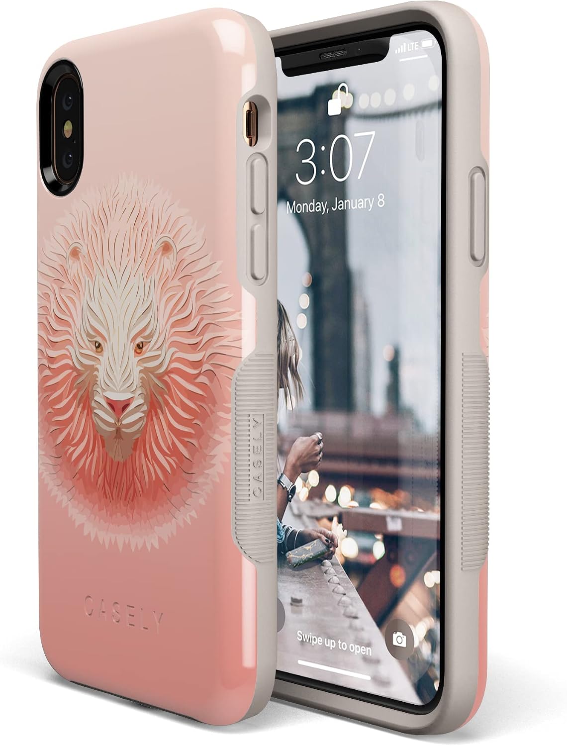 Casely iPhone X/XS Case | Hear Me Roar | Blush Lion | Bold Protective Design