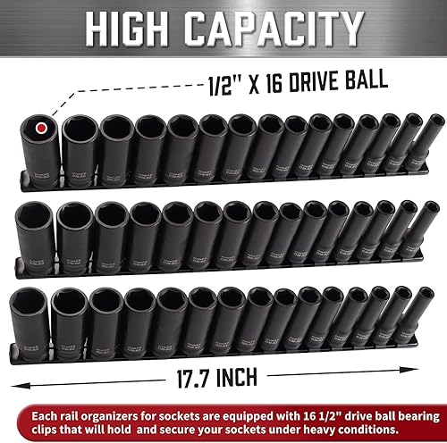 Miniatura 2 de ALOANES Organizador de enchufes de aleación de aluminio de 12 pulgada, 3 unidades, bastidores de enchufes resistentes, kit de soporte de enchufe de