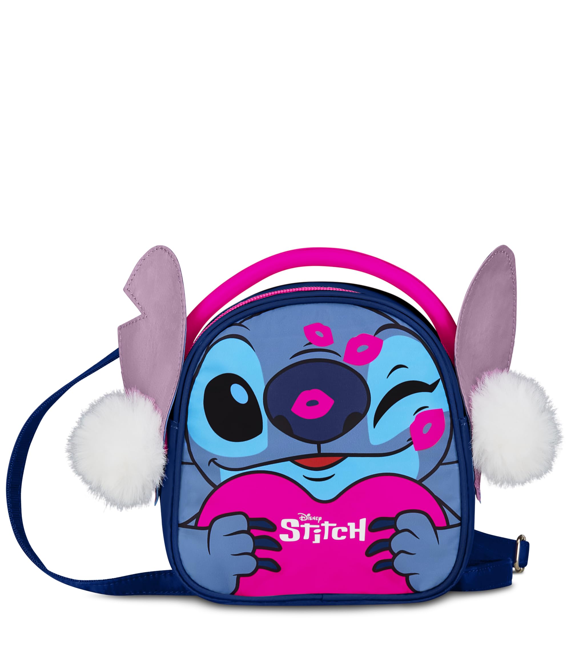 Seven LILO & Stitch All is Bright Backpack for Girls, Ears and Pom Poms, Adjustable and Removable Shoulder Strap, Nursery Backpack, Girls, Official Product, Gift Idea
