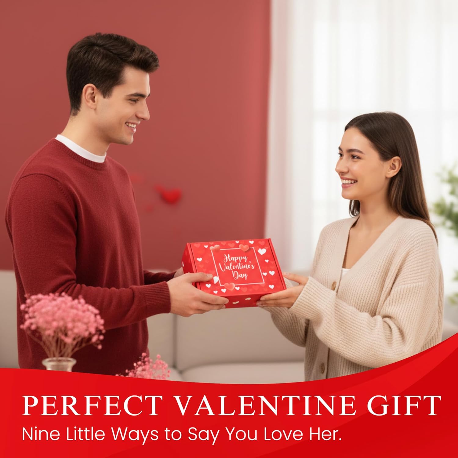 Luxury Valentine’s Spa Gift Set for Her – 10-Piece Romantic Self-Care Box with Scented Candle, Bath & Body Treats, Relaxation Spa Kit for Women – Perfect Valentine’s Day Gift
