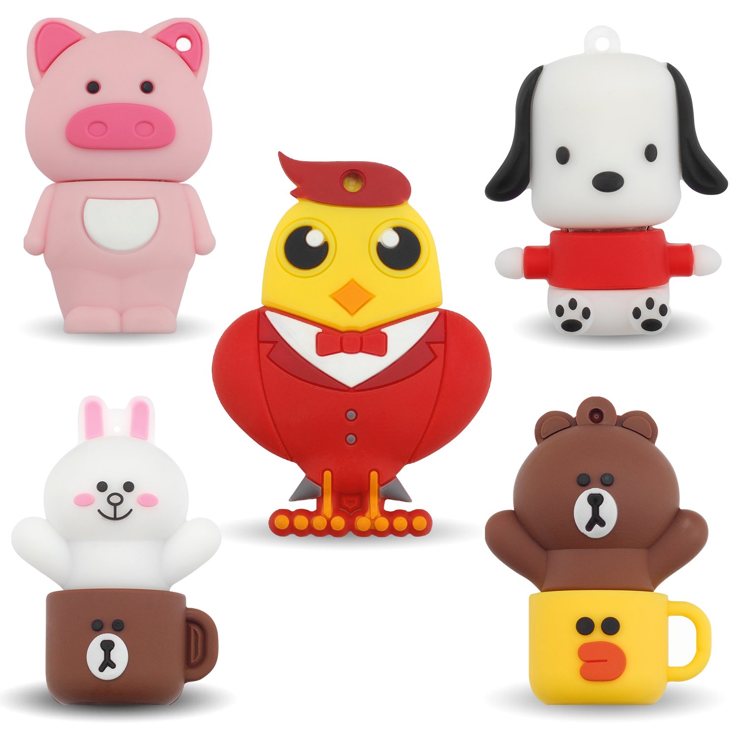 LEIZHAN 8GB USB Flash Drive 2.0 Silicone Cute Little Animals Novelty Memory Stick Children Gift External Pendrives Fox Bee Owl Penguin — view 51