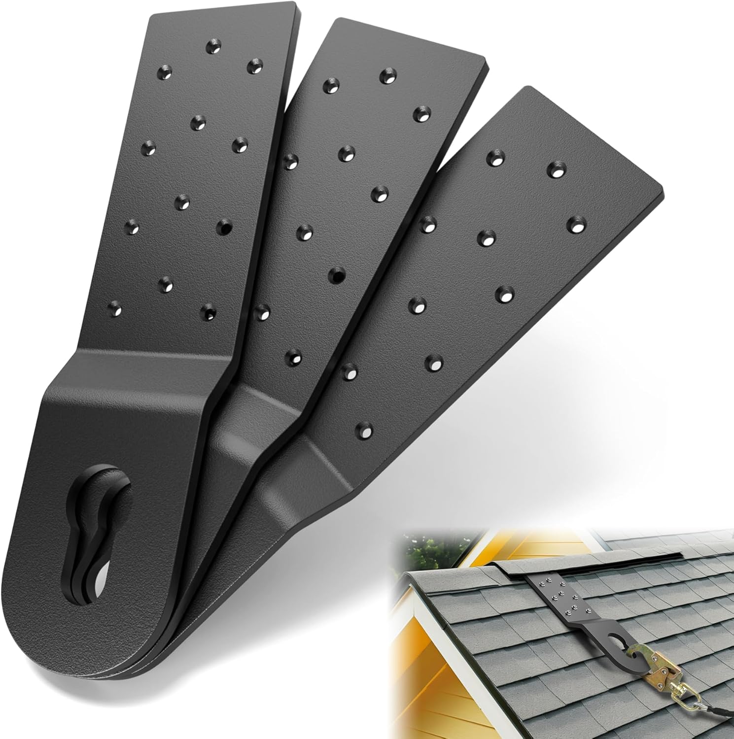 Heavy Duty Roof Safety Anchor,Roof Anchors For Fall Protection Connects To Wood Surfaces,Permanent Roof Anchor Use With Roofing Harness, Safety Ropes And Other Roof Safety Equipment(3 Pcs)
