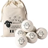 Wool Dryer Balls (6-Pack) – 100% Organic New Zealand Wool, Natural Fabric Softener, Reusable, Reduces Wrinkles & Drying Time, Eco-Friendly, Lint-Free, Chemical-Free Alternative to Dryer Sheets