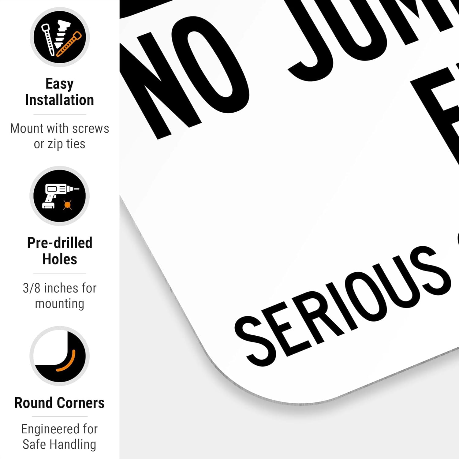 No Jumping Or Diving from Dock Serious Or Fatal Injuries May Occur Sign, 12x18 Inches, Rust Free .063 Aluminum, Fade Resistant, Made in USA