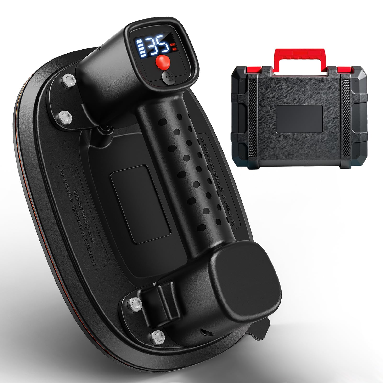 Electric Suction Cups for Glass Heavy Duty,8h/4500mAh Electric Vacuum Suction Cup for Tile,Max Load 660lbs Power Tile Suction Cup Tool,Suction Cup