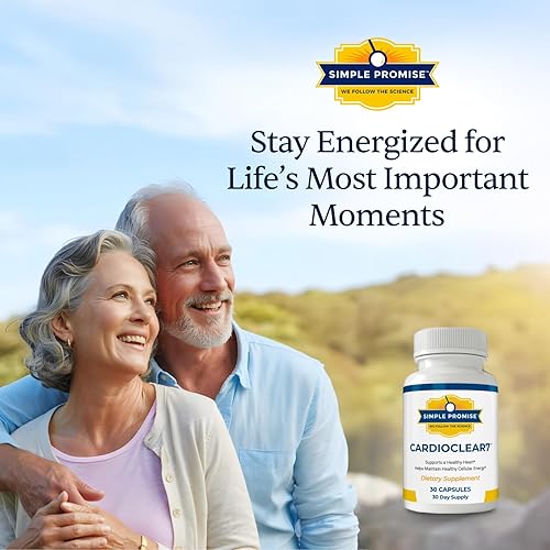 Miniatura 8 de Simple Promise CardioClear7 - Coenzima Q10 (CoQ10) 100mg y PQQ 10mg Suplemento de salud cardíaca con Shilajit - Apoya la circulación, la energía