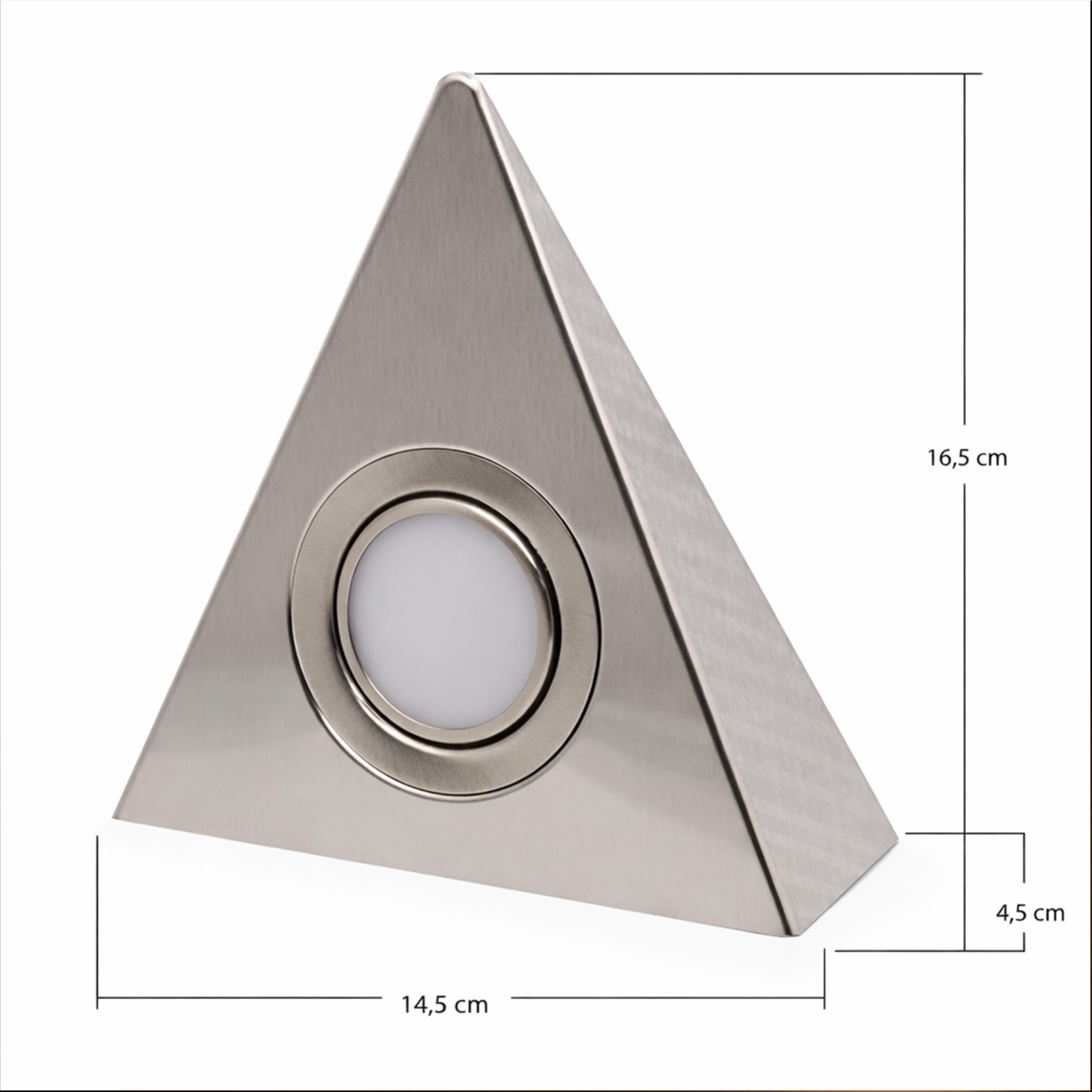 3er Set LED Dreieckleuchte Unterbauleuchte Küchenleuchte EDELSTAHL 3x3W Warmweiß 3000K mit Zentralschalter