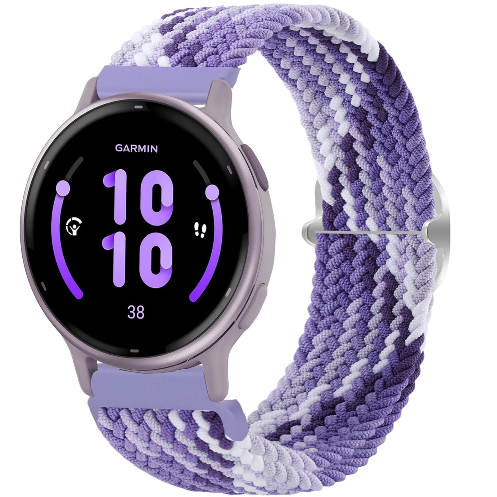 20mm Correa Tela Compatible para Garmin Vivoactive 6/5/3, Venu, Venu sq/sq 2, Forerunner 55/165/245/645/158 Pulseras de Repuesto Nylon para Mujer y Hombre Correas — view 9