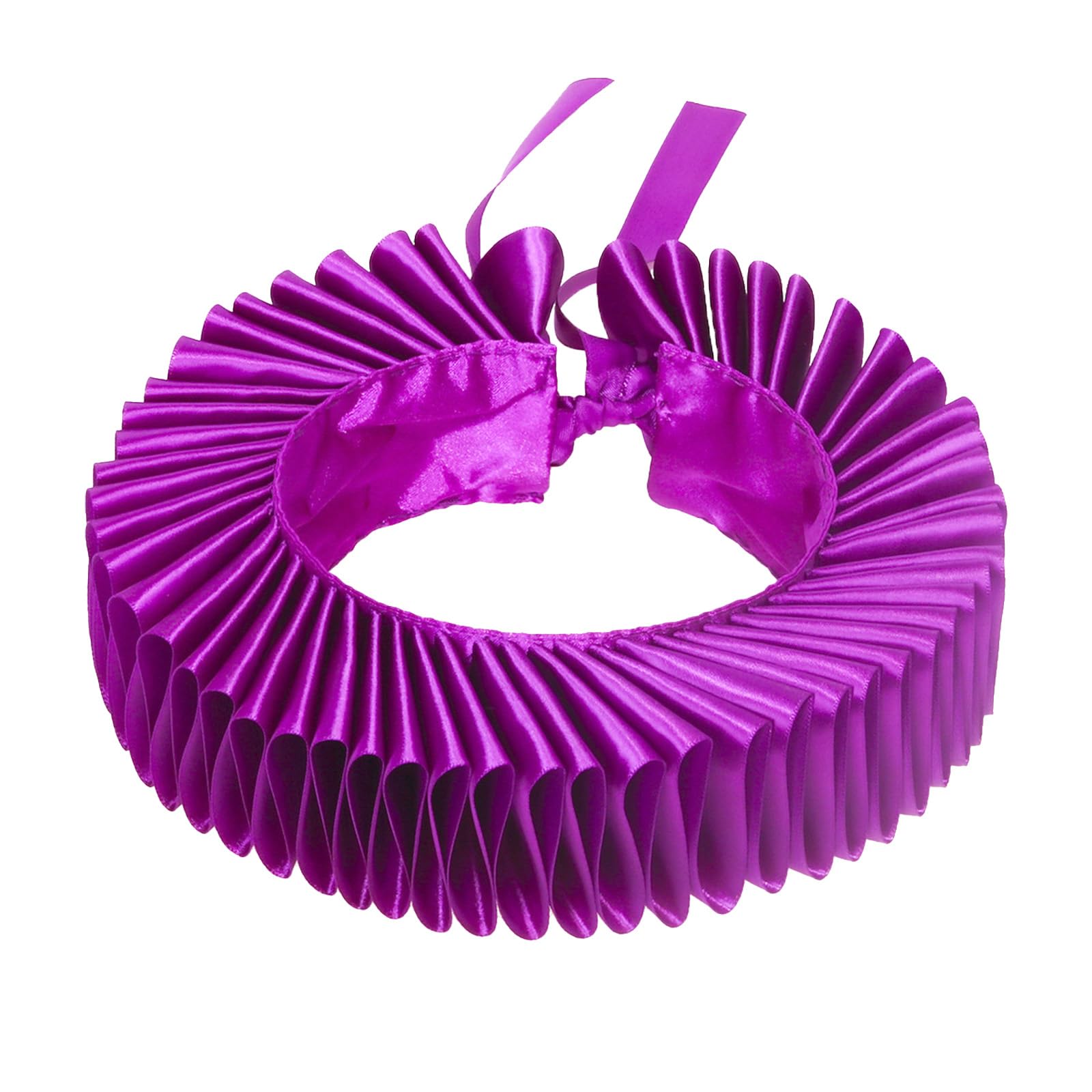JIAHG Vintage Ruff Collar Ruff Tudor Neck Ruffle Renaissance Detachable Ruff Collar Cosplay Costume Accessory for Halloween Fancy Dress Stage Performance (Purple)