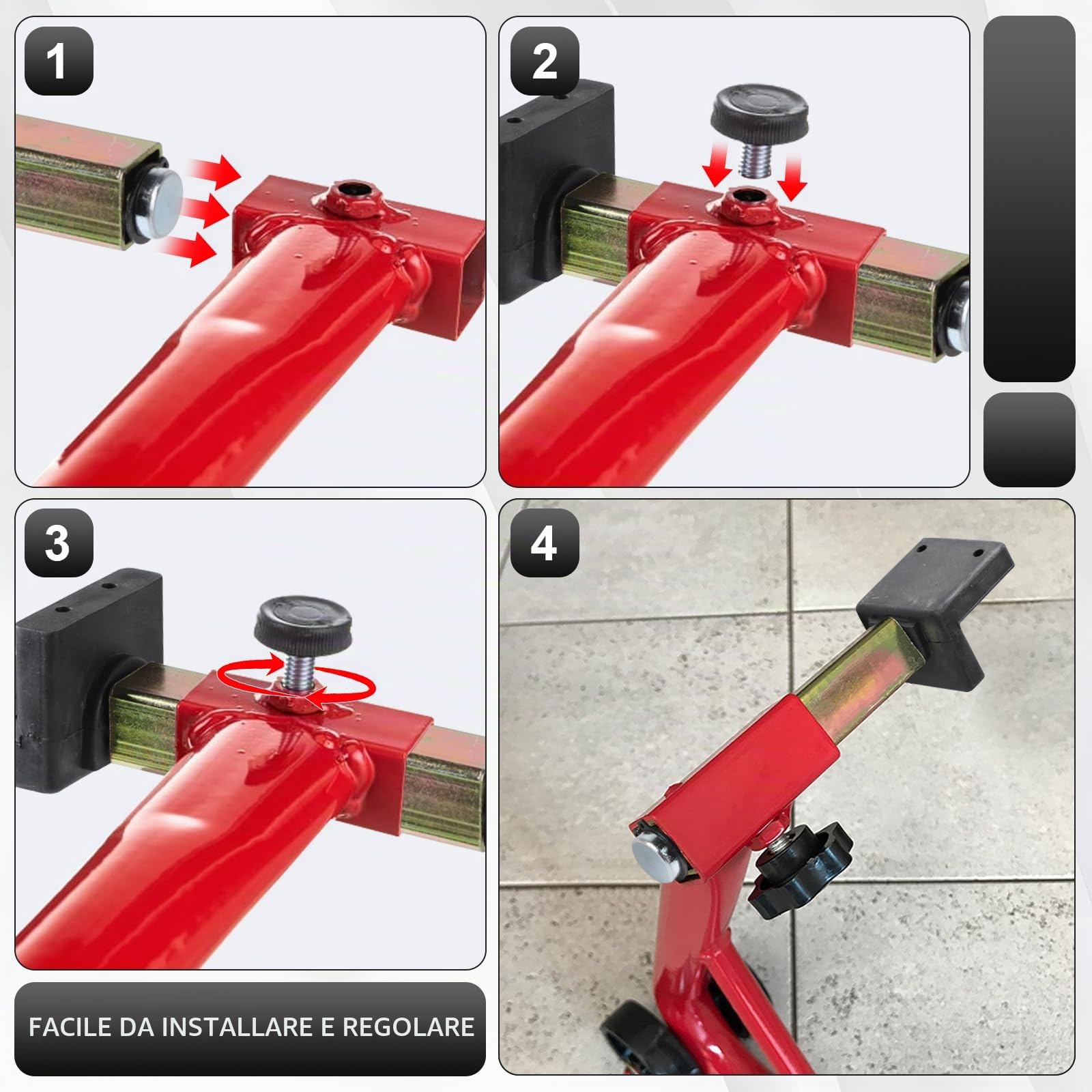 EFUTURETIME 2 Pezzi Adattatore Cavalletto per Cavalletto Moto Posteriore Universale 20 X 20 X 118 mm, Manutenzione Del Garage, Pulizia Della Moto, Forma L