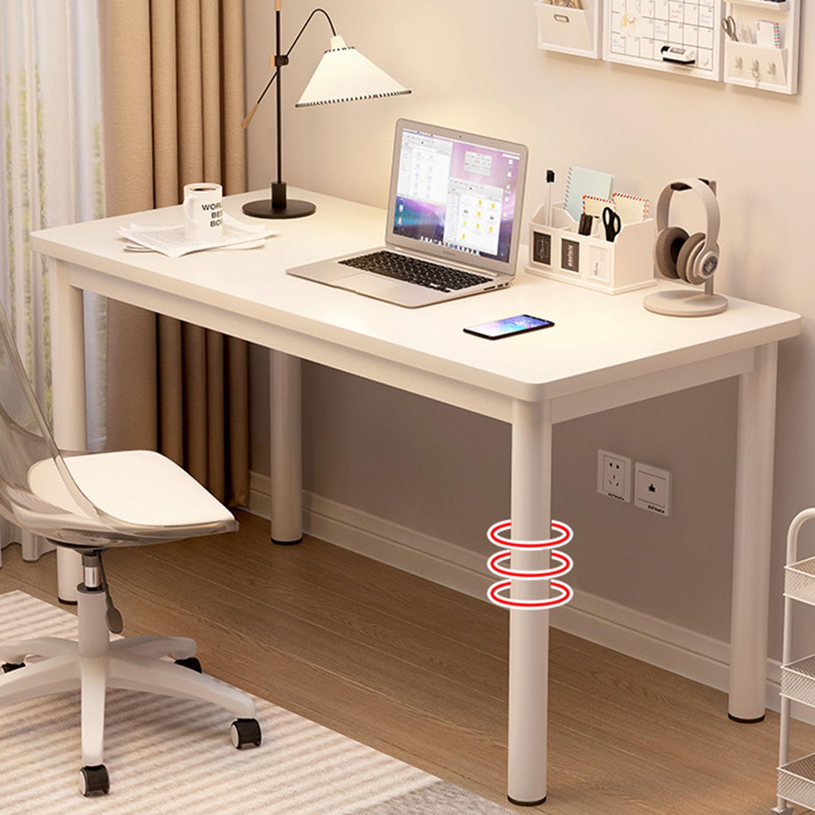 GAOXIAO Computer Desk, 55 inch Home Office Desk, Modern Simple Style Home Office Desk, Simple Laptop Corner Table for Home Office(Size:100 * 50 * 74CM)