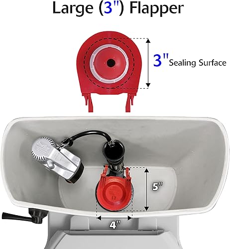 Miniatura 4 de Korky La aleta universal para inodoro 3060BP reemplaza la mayoría de las aletas grandes de 3 pulgadas, goma de larga duración, fácil de instalar,