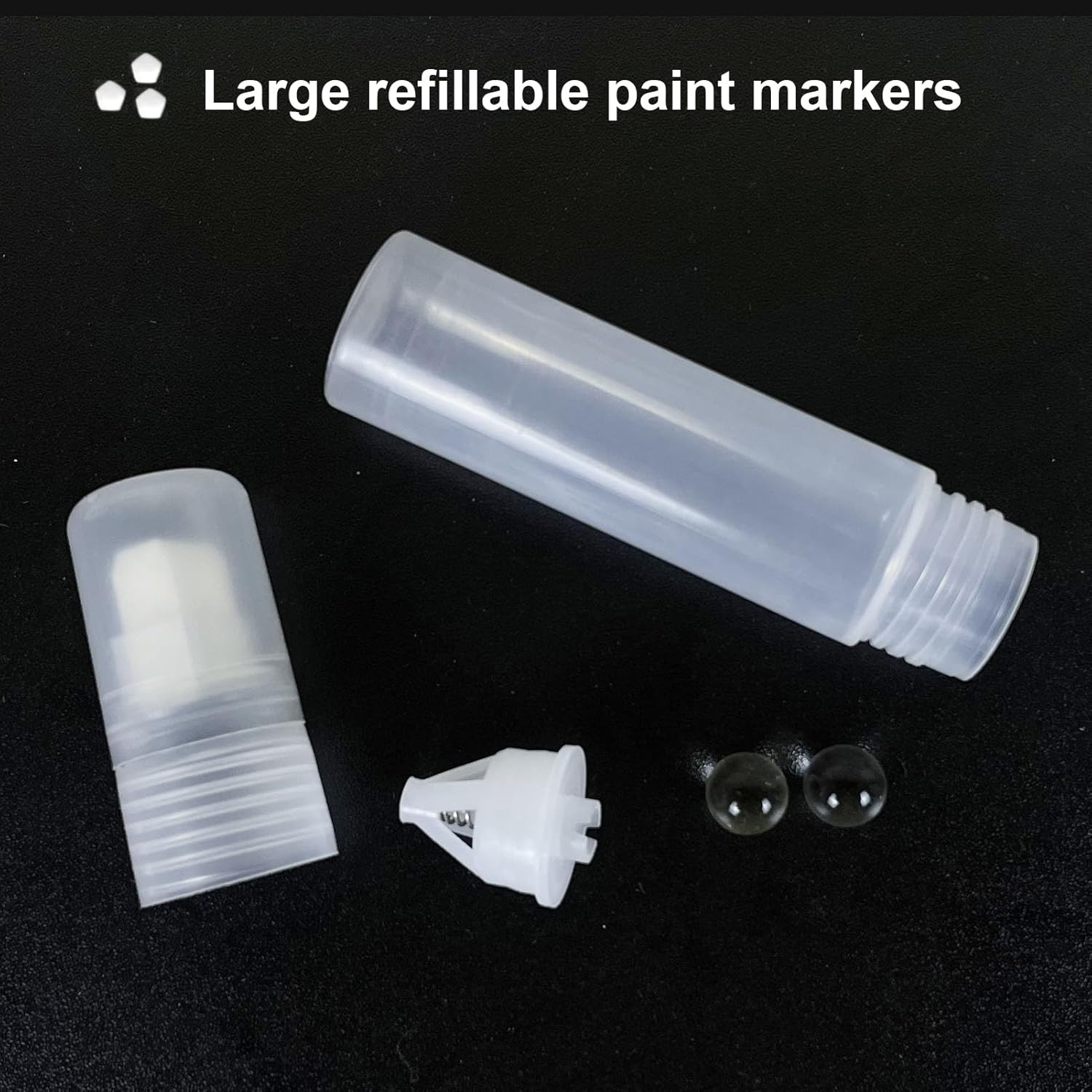 16 Pcs/Pack Refillable Paint Pen 0.5mm-50mm All Styles Clear Empty Paint Markers for Acrylic, DIY Art & Graffiti