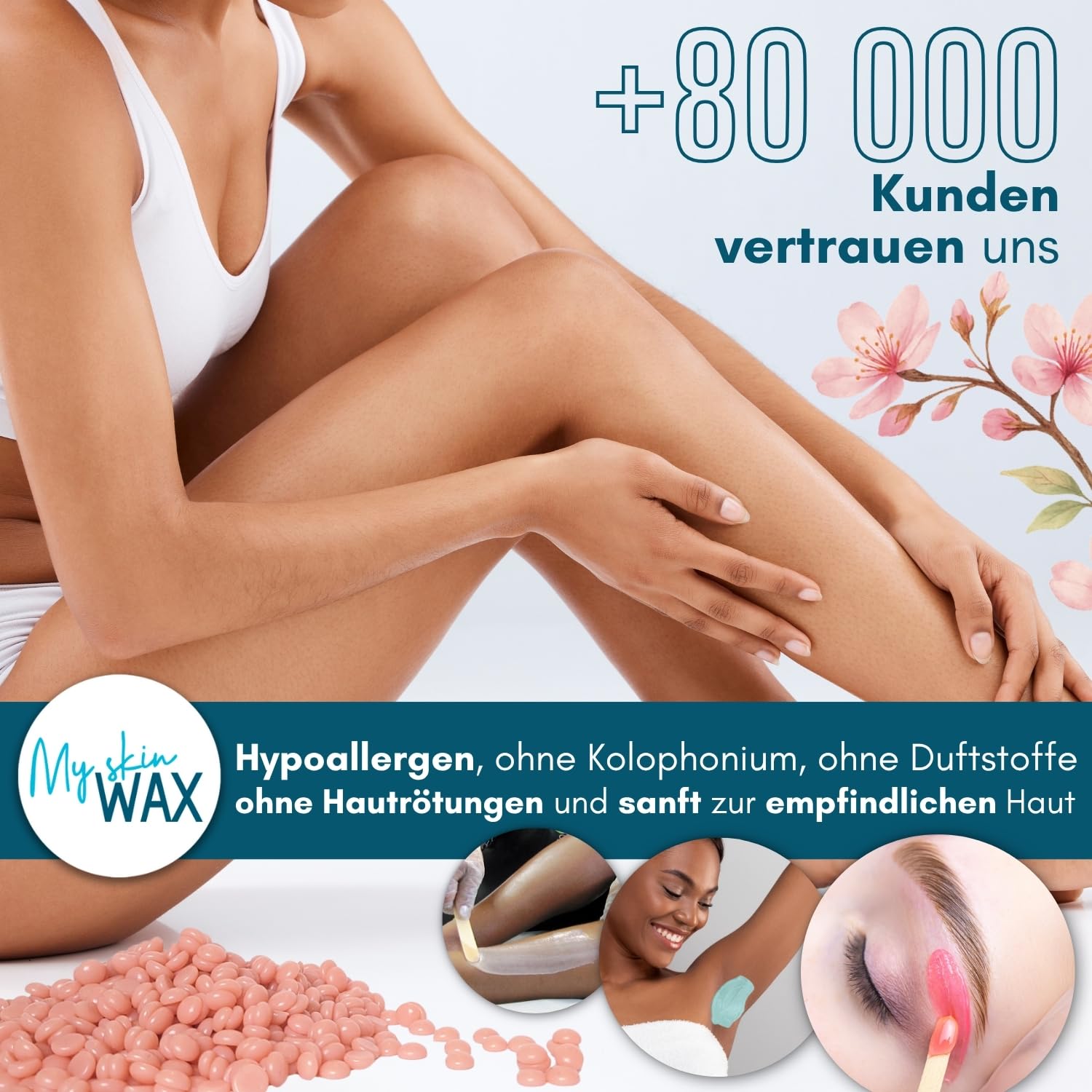 Wachswärmer Set Waxing Set Wachsmaschine elektrisch mit Silikonschale, digitaler Wachserhitzer, 400 g hypoallergenes Heißwachs ohne Streifen für Gesicht, Bikinizone & Körper