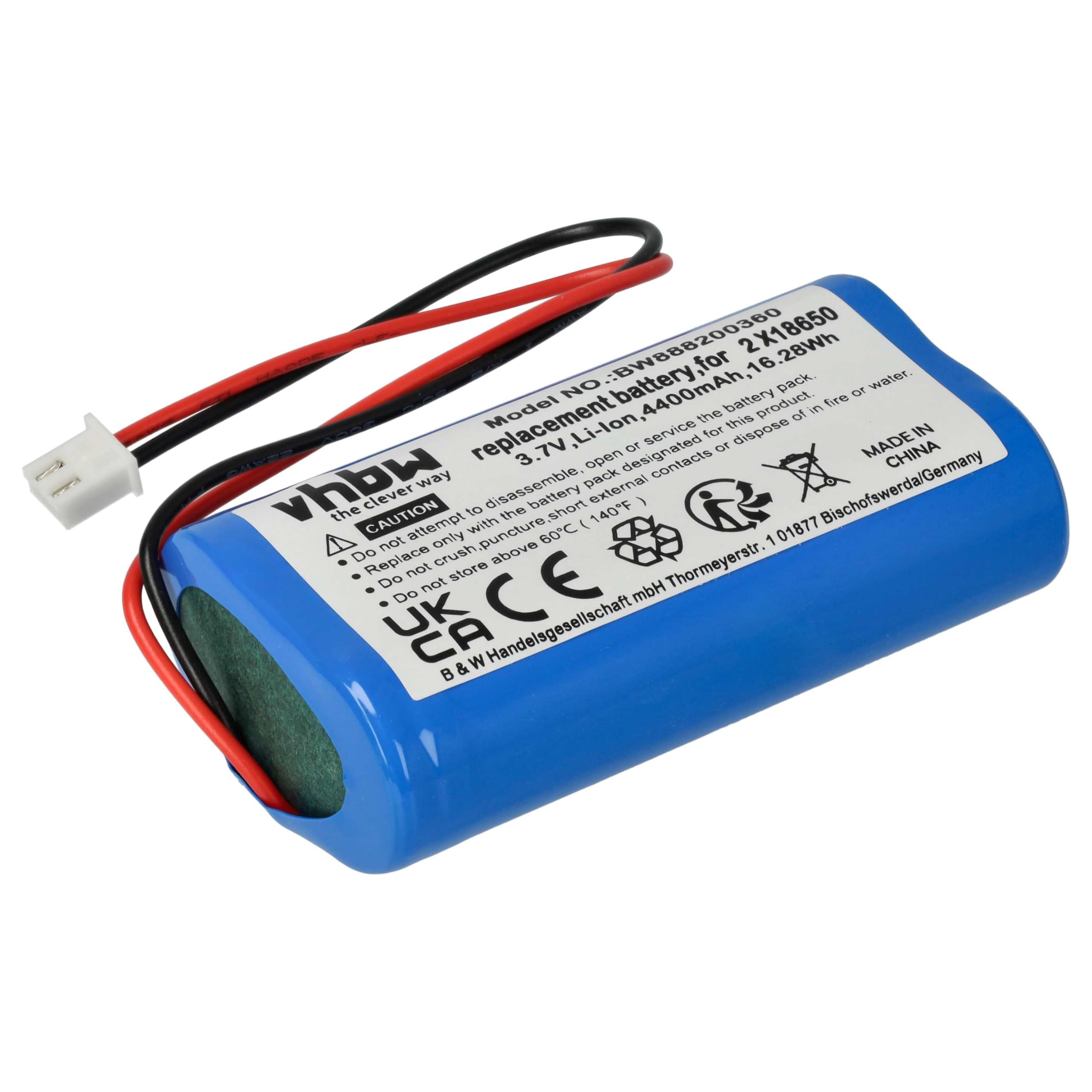 vhbw 5x batteria compatibile con Zafferano Poldina, Olivia Pro, Poldina Pro lampada da tavolo, da comodino (4400mAh, 3,7V, Li-Ion)