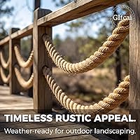 Vista 8 de Cuerda de cáñamo de 1 pulgada x 100 pies, 900 libras de fuerza de trabajo, cuerda trenzada de 4 hebras para tira y afloja, columpios de porche