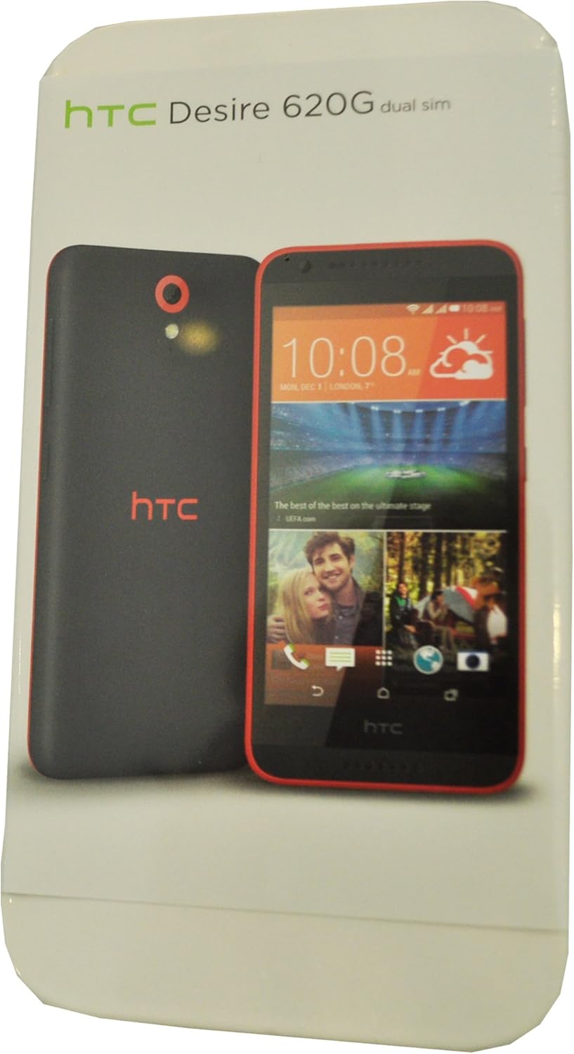 HTC Desire 620g 8GB Dual-SIM 3G (GSM Only, No CDMA) Factory Unlocked Smartphone - International Version with No Warranty (Matte Grey / Orange Trim)