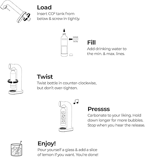 Miniatura 6 de AWA Máquina de carbonatador de agua máquina para hacer agua con gas y máquina para hacer refrescos, con botella de 1 litro sin BPA, diseño europeo