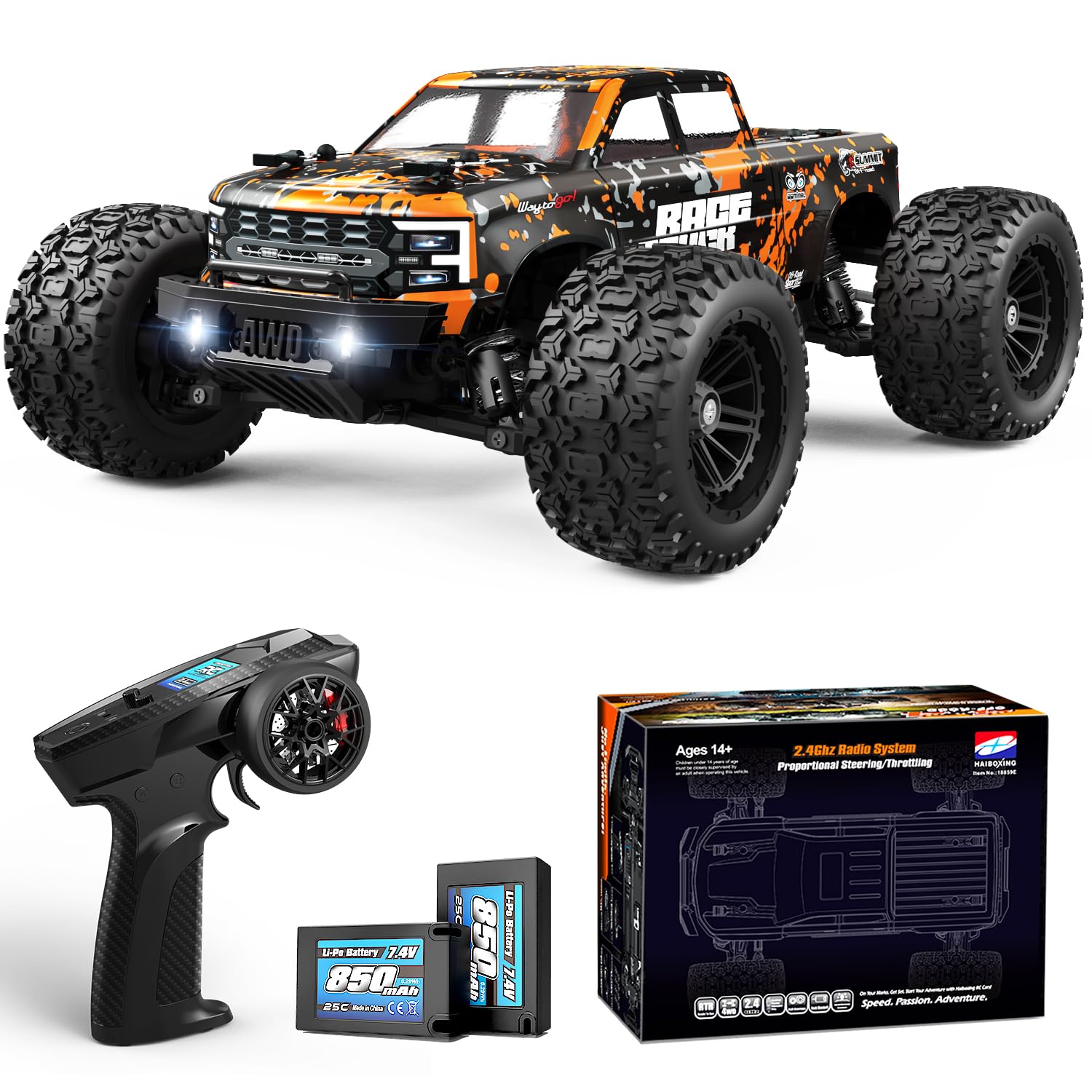 HAIBOXING 18859E, 1:18 RC Monster Truck, 2.4GHz Remote Control Fast RC Car