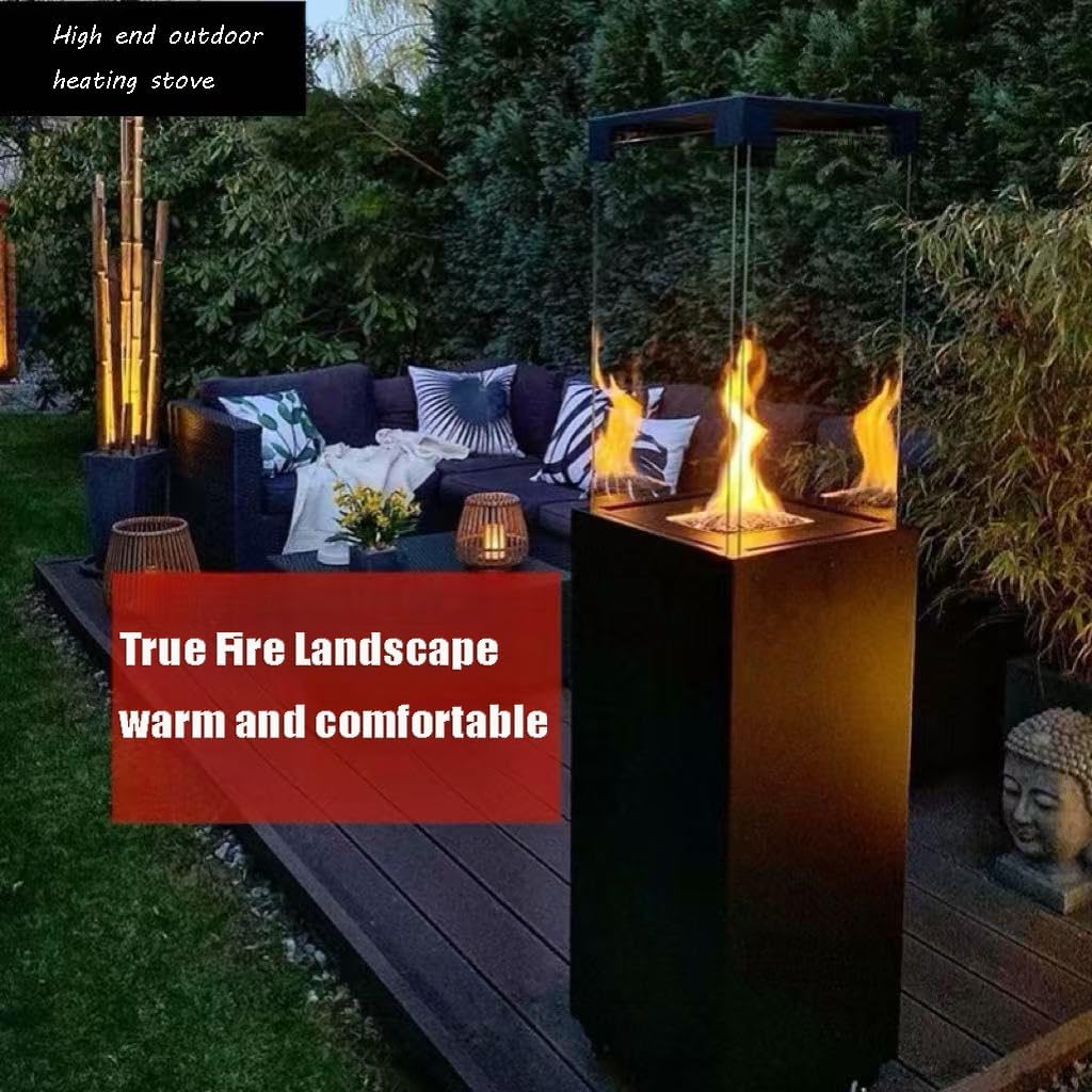 Outdoor courtyard heater, liquefied gas heating stove, modern fireplace design, suitable for gardens, courtyards, hotels and homestays