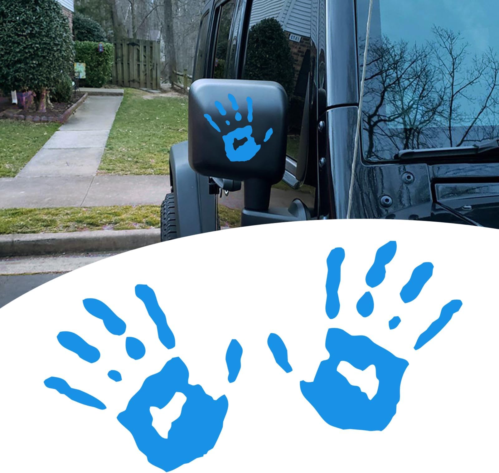 gunhunt 2 Pcs Wave Stickers, Automobile Wave Activity Auto Waving Hand Stickers, Car Decoration for Rearview Mirror Left Right, Compatible with Most Car Models Mirror Decorative Sticker (Blue)
