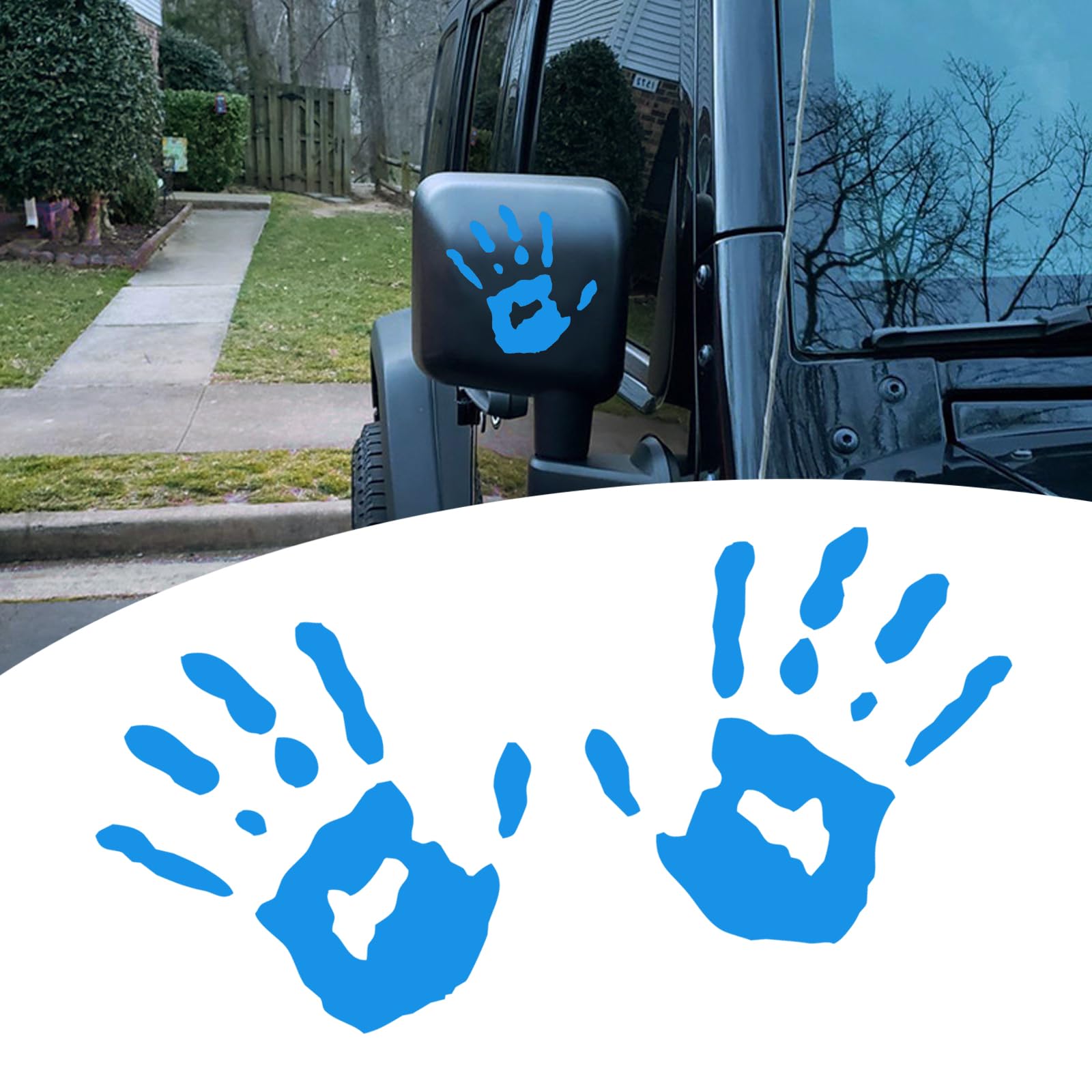 gunhunt 2 Pcs Wave Stickers, Automobile Wave Activity Auto Waving Hand Stickers, Car Decoration for Rearview Mirror Left Right, Compatible with Most Car Models Mirror Decorative Sticker (Blue)