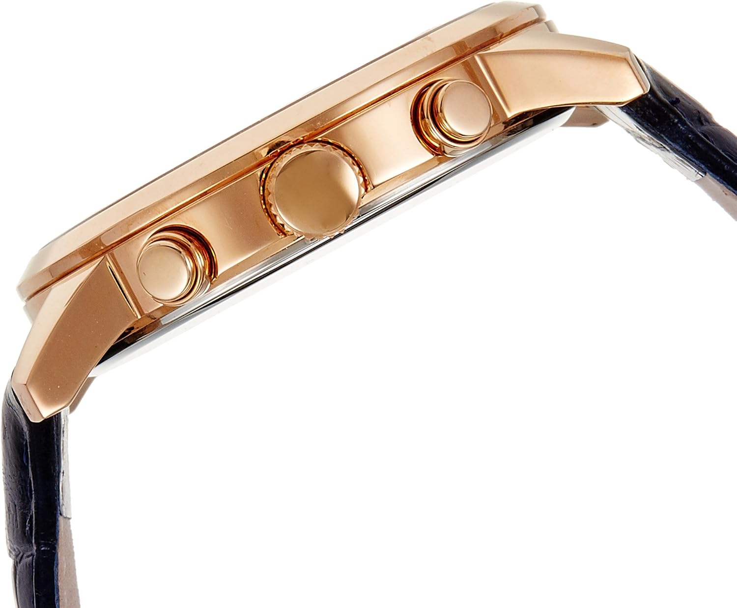Guess Men's Chronograph Quartz Watch with Imitation Leather Bracelet - W0380G5, Blau | Roségold, 43mm - Image 4