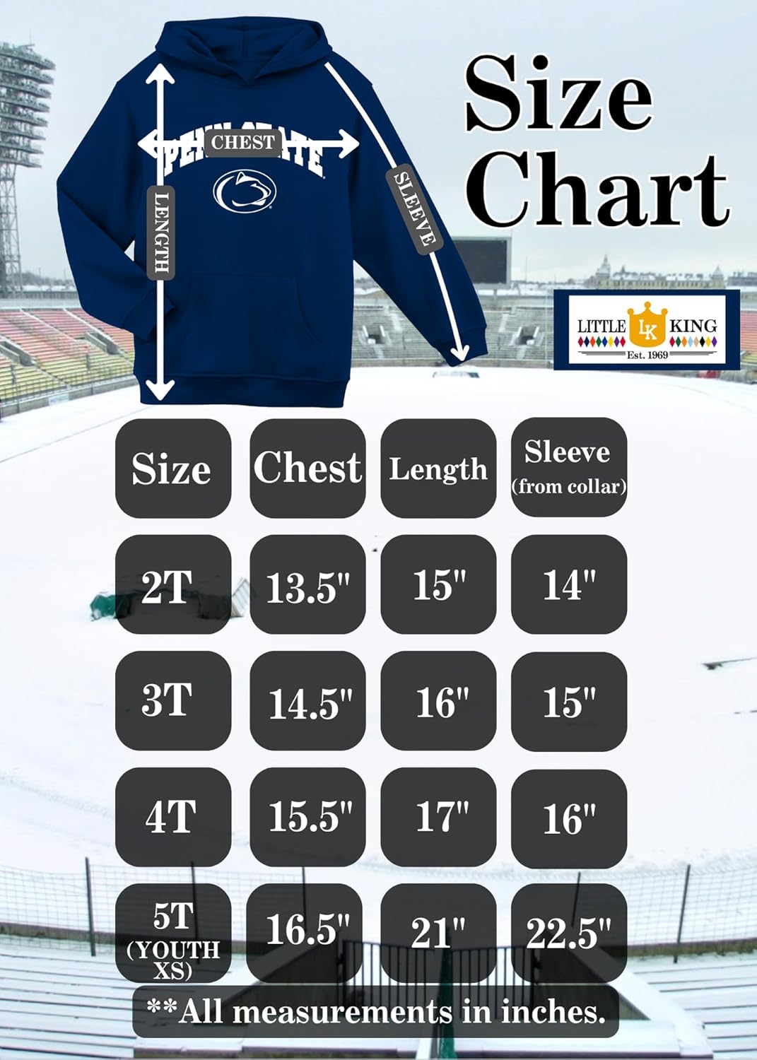 Little King NCAA Toddler Boys Arch Logo Hoodie Sweatshirt-Dual Blend-Sizes 2T 3T 4T 5T(YXS)