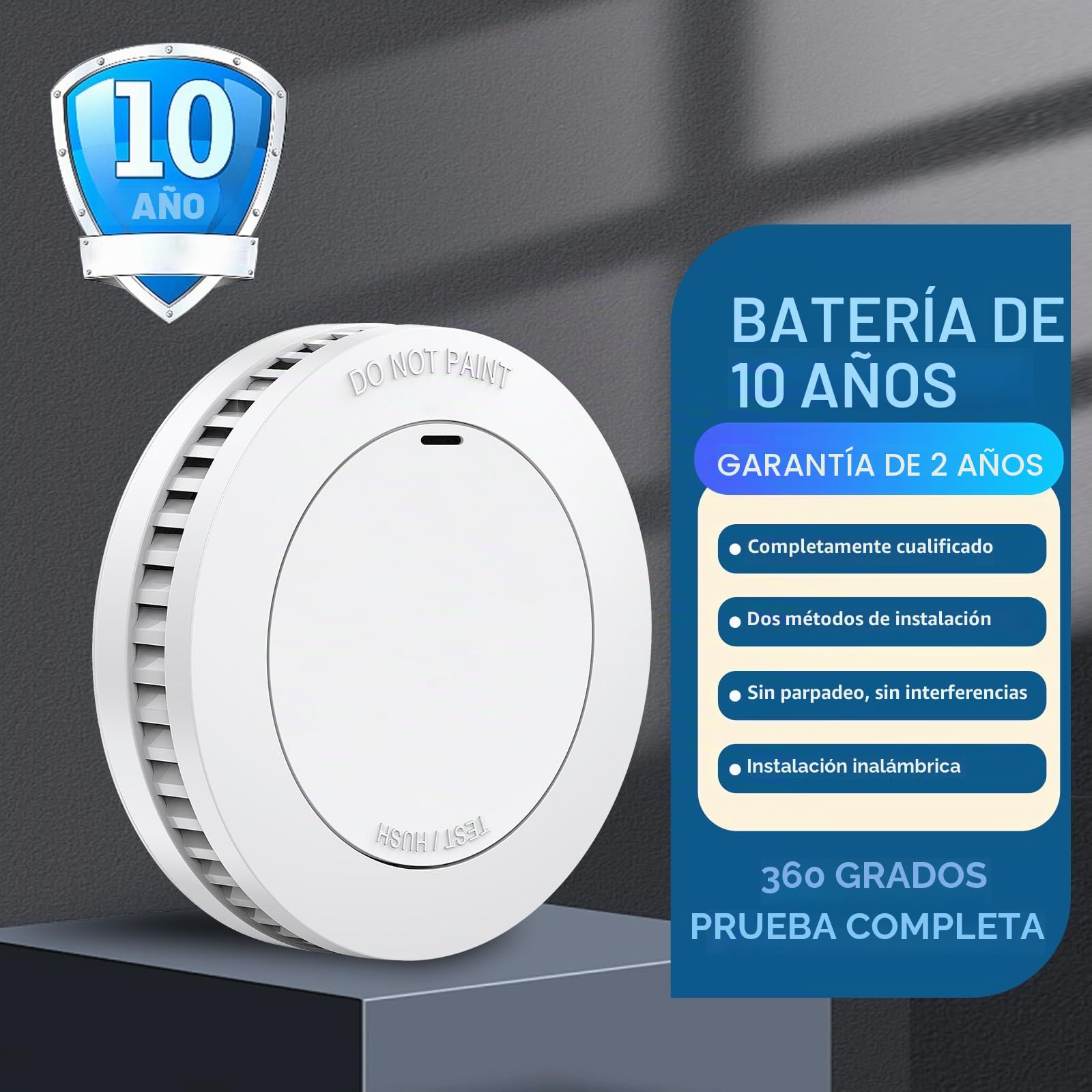 XINDUM Detector de Humo con Soporte magnético, 6 Pieza, 10 años de batería/garantía, Certificado CE, Blanco