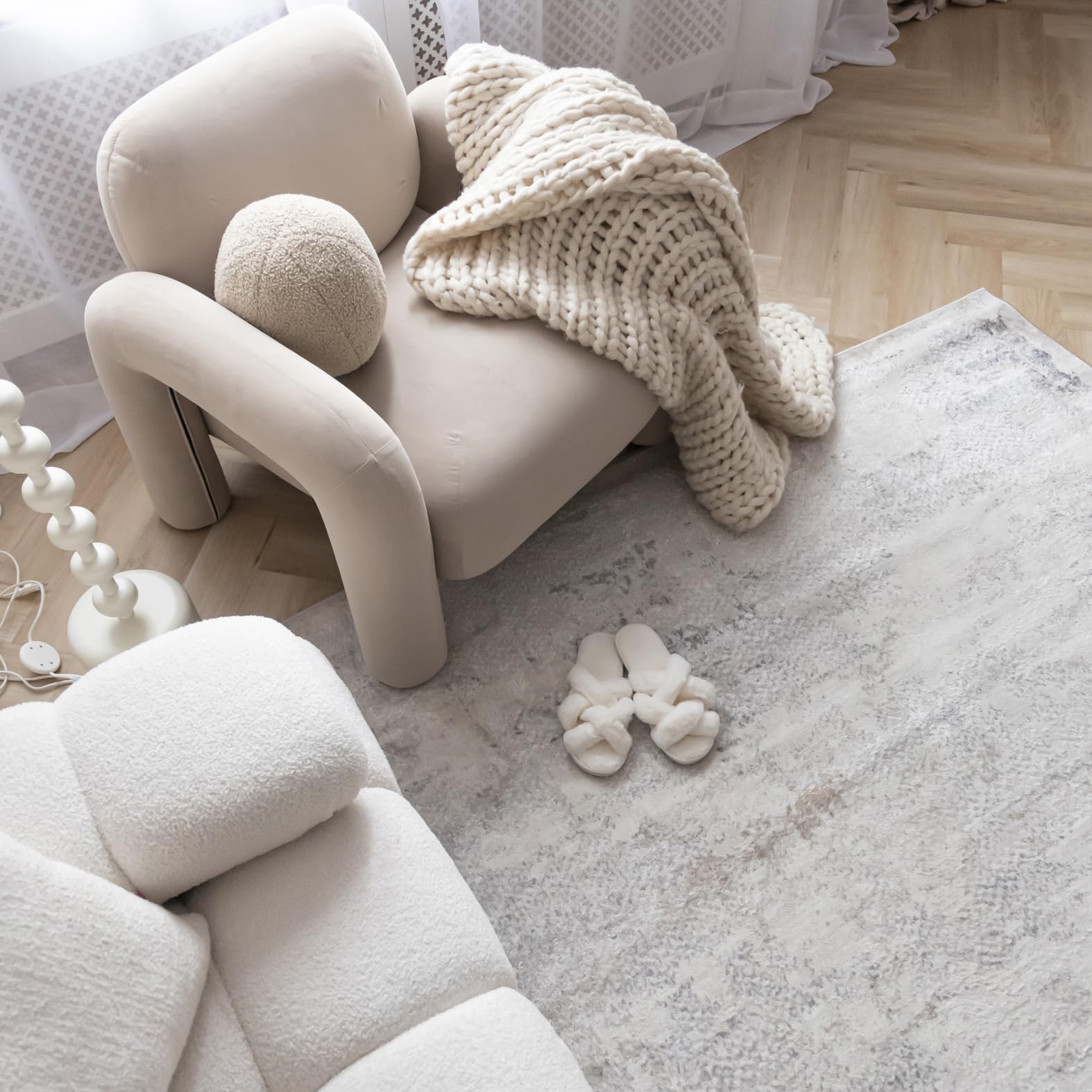 Mazovia Tappeti - Moderno Astratto Tappeto per Soggiorno, Camera da Letto, Sala da Pranzo, Ufficio - Pile Corto Rettangolo - Certificato OEKO-TEX - Elegante Tappeti - Beige Grigio - 160 x 230 cm