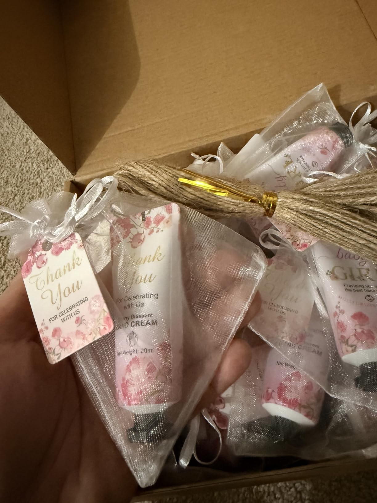 VISCOO 60 Sets Baby Shower Hand Cream Gifts, Baby Shower Party Favors for Guests, Hand Cream Set for Bridal Wedding Thank You Gifts, Travel Size Hand Lotion Bulk (Girl) 60 pcs