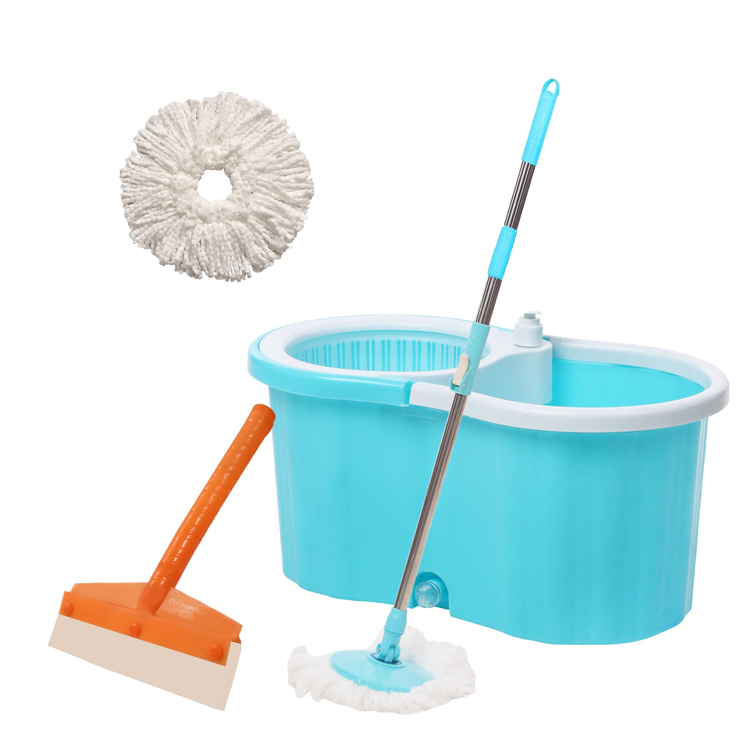 Spin Mop Bucket with 4 Wheels and 1Refill | Floor Cleaning | Mop Stick | Kitchen Wiper | Bucket Mop | Easy Wheels & Big Bucket | Floor Cleaning Mop|Mop Bucket |Pocha for Floor Cleaning|Mopping Set|Mop (B0CLYCFTR9) Amazon Price History, Amazon Price Tracker