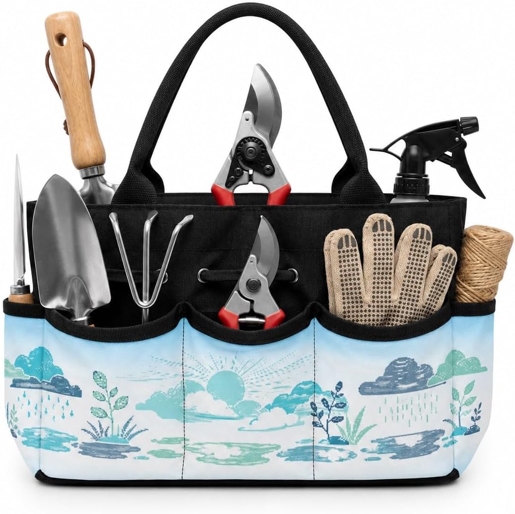 Fresh Puddle Weather Garden Tool Bag Organizer for Backyard