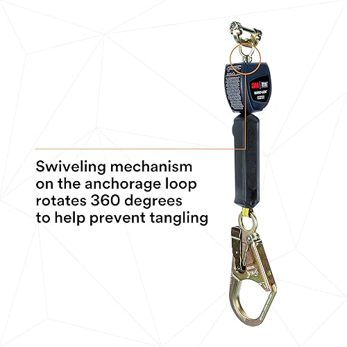 Miniatura 9 de 3M DBI-SALA Nano-Lok 3101229 Línea de vida auto retráctil, 6', 3/4" Dynema poliéster Web, gancho de acero armado, conector rápido para montaje