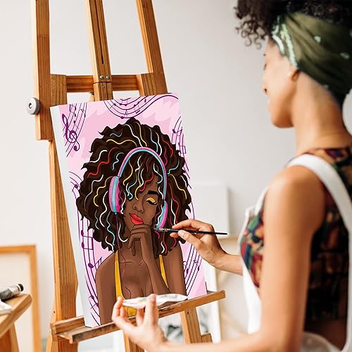 Miniatura 3 de Kit de Fiesta de Pintura en Lienzo Pre-Dibujado para Pintar y Sorber para Adultos Niña con Auriculares Kit de Pintura Regalo de Cumpleaños (8x10)