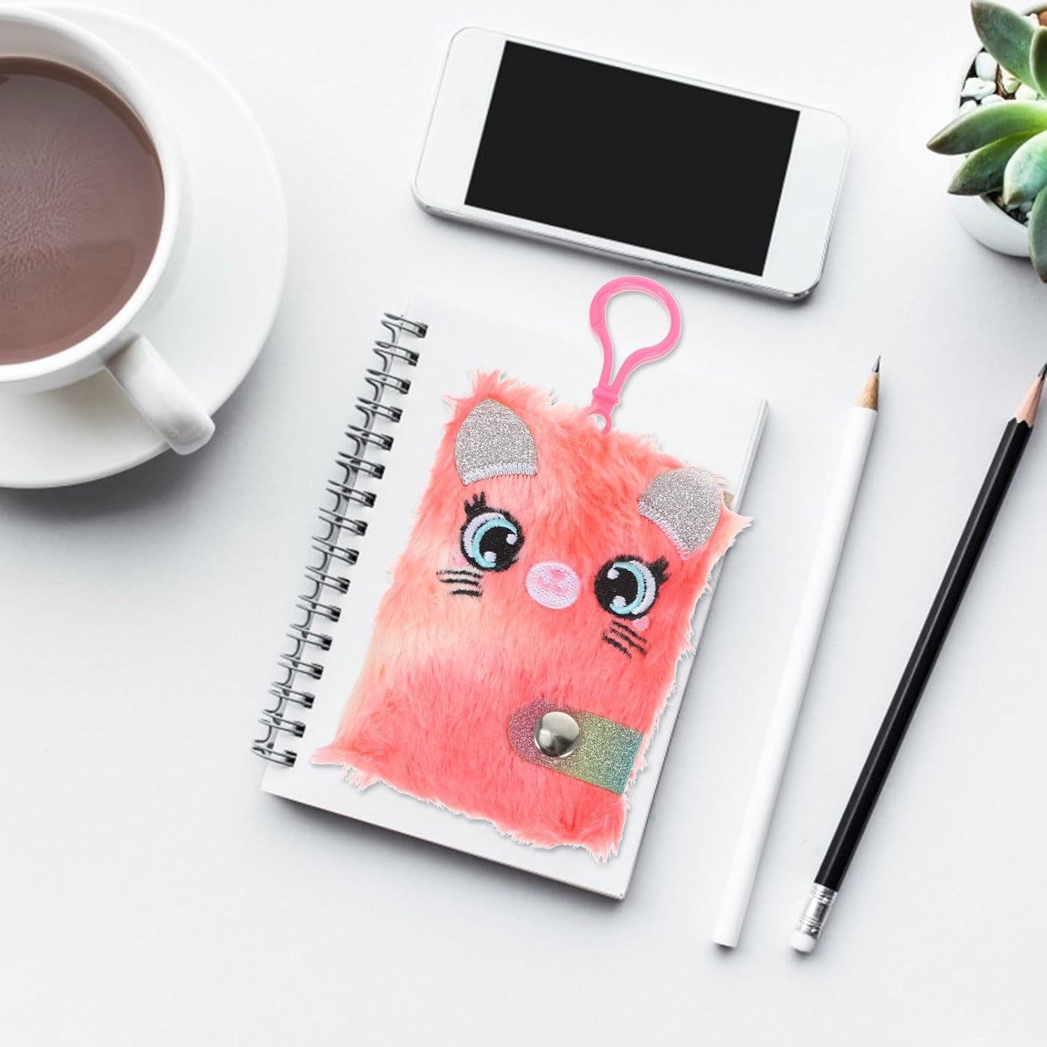 MOLUCKFU Cartoon Unicorn Mini Hanging Notebook for Students, Fluffy Tie-dye Red Pocket Journal Writing Diary, Portable School Hanging Notebook for Note Taking