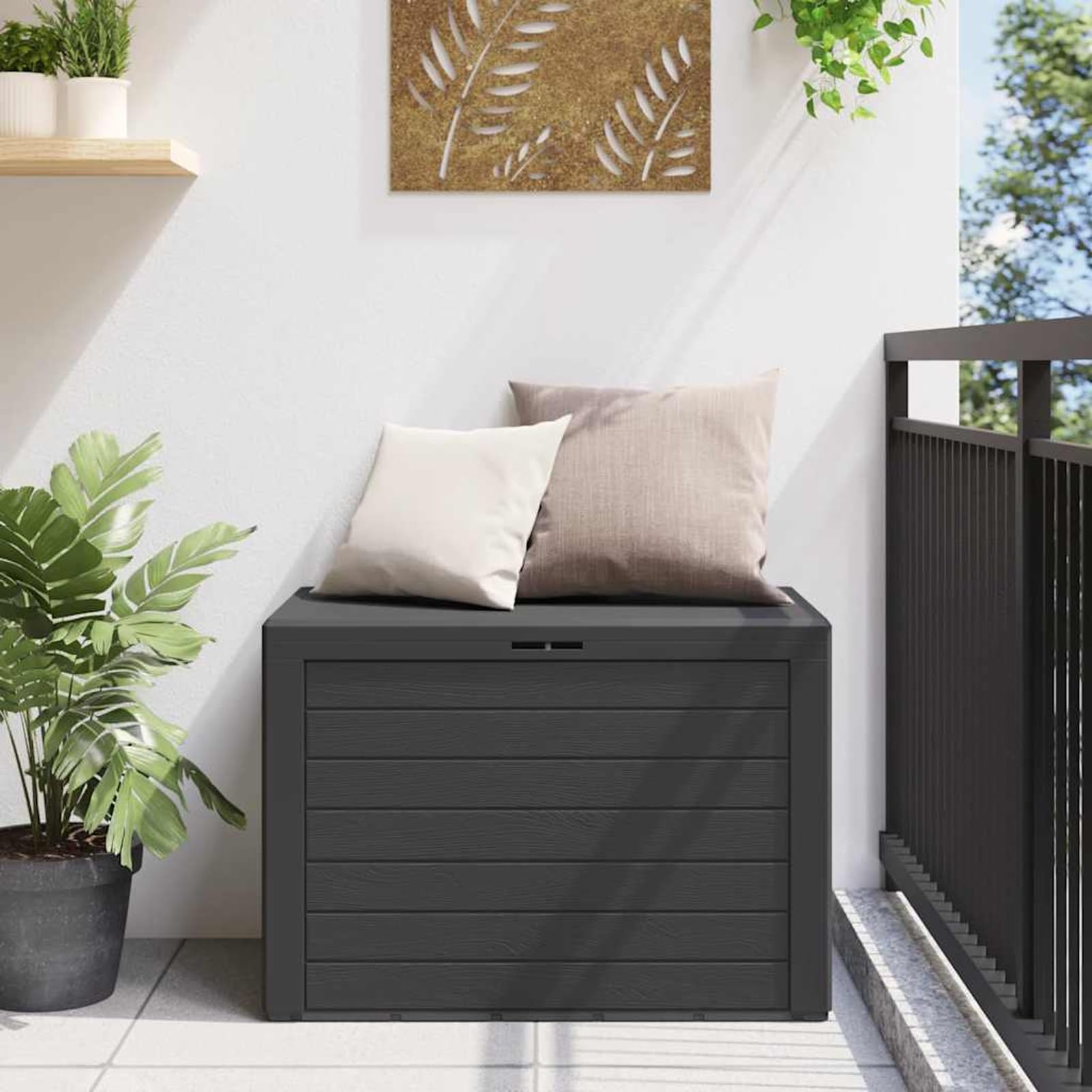 Tidyard Gartenbox Aufbewahrung Aufbewahrungsbox Auflagenbox Gross 190 L, Kissenbox Abschließbar, Polypropylen Anthrazit 78 x 44 x 55 cm Garten