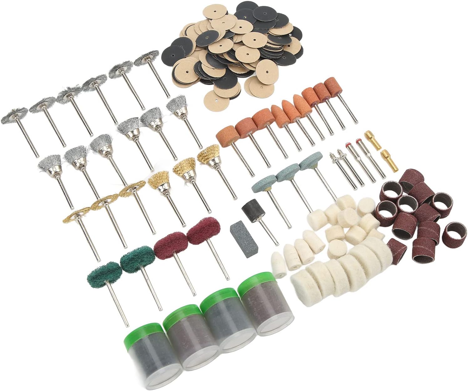 347 Pcs Rotary Tool Accessories Kit, Multi Grinding Stone and Polishing Wheels for 1 / 8in Shank - Versatile Cutting, Sanding, Deburring Set for Detail Work and Repairs