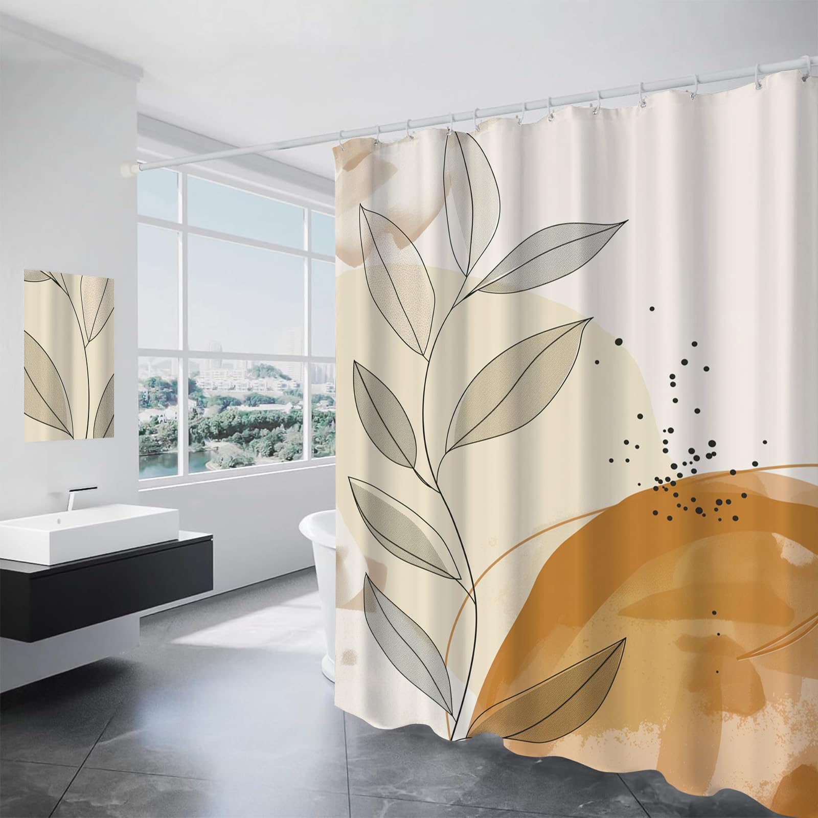 Bohème rideaux baignoire 240 x 200 cm avec crochets pour salle de bains