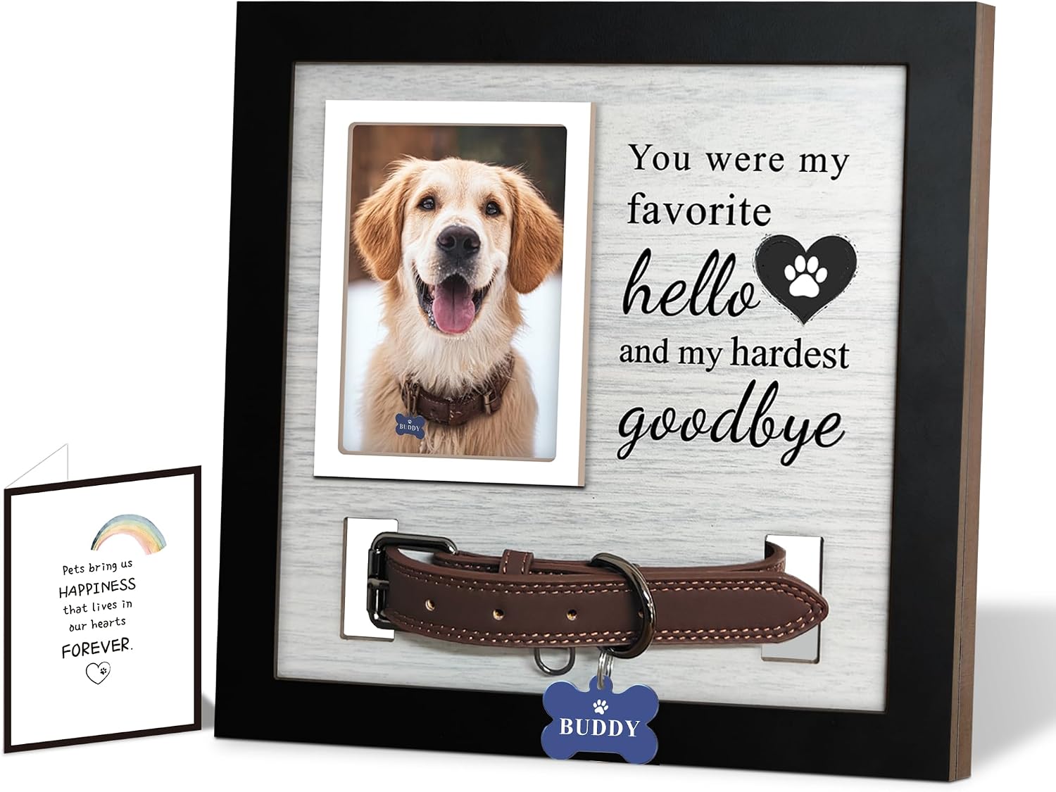 Dog Loss Gifts,Pet Memorial Frame with Collar Holder,HG | Dog or Cat Collar Memorial Picture Frame,Pet Memorial Gift for Dogs,Pet Parents,Pets Loss Sympathy Gift