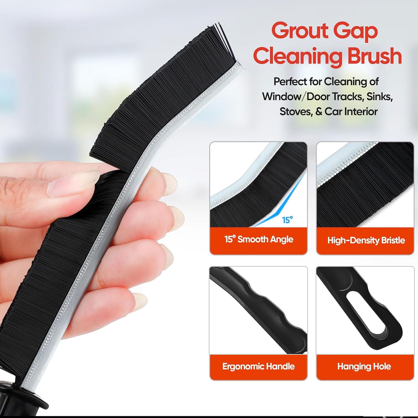 Crevice Cleaning Brush Tool - Heavy Duty Hard Bristle Gap Br -5 Crevice Cleaning Brush Tool - Heavy Duty Hard Bristle Gap Br -5