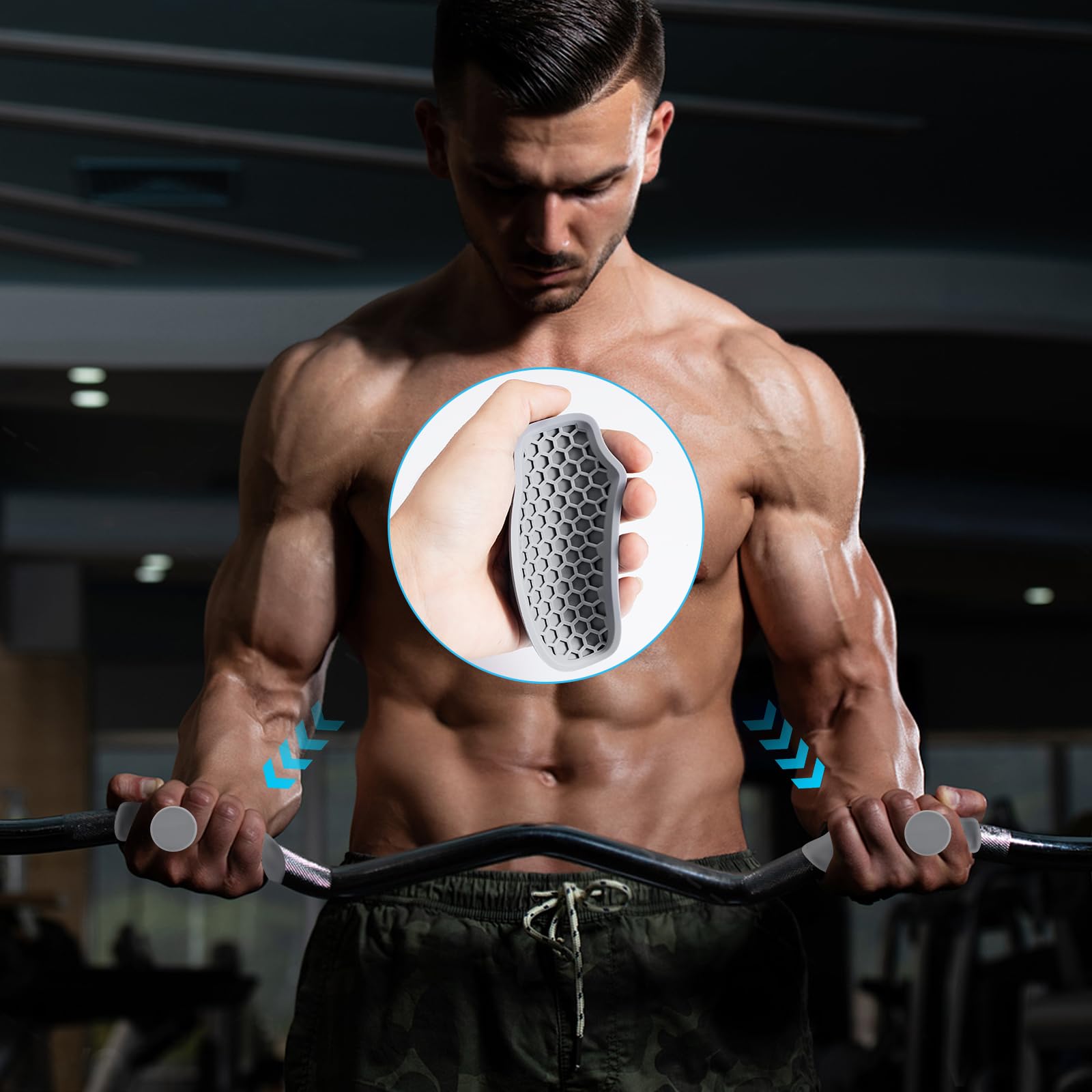 Poignées De Musculation En Silicone - Antidérapantes, Sans Doigts, Protection Paume - Pour Tractions, Haltères, Fitness