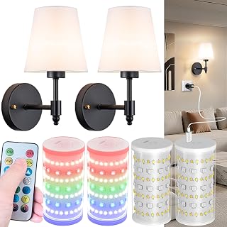Nekhung Battery Operated Wall Sconce and Rechargeable Emergency Corn Light Bulb（4PCS）