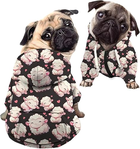 Miniatura 5 de Rivatimrio Ropa de esqueleto de perro para Halloween, Bulldog francés, ropa de dibujos animados de esqueleto negro y blanco con capucha para perros,
