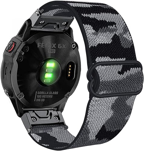 Abanen Correas de reloj de tela elástica para Garmin Fenix 8 2.008 inepix Pro 2.008 in, EnduroInstinct 3 1.969 in, ajuste rápido, 26 correas de