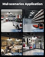 Vista 8 de Bombilla LED de garaje – 120 W 12000 lm luces de tienda con 4+1 paneles deformables, 6500 K luces de techo atornillables para garaje, taller, banco