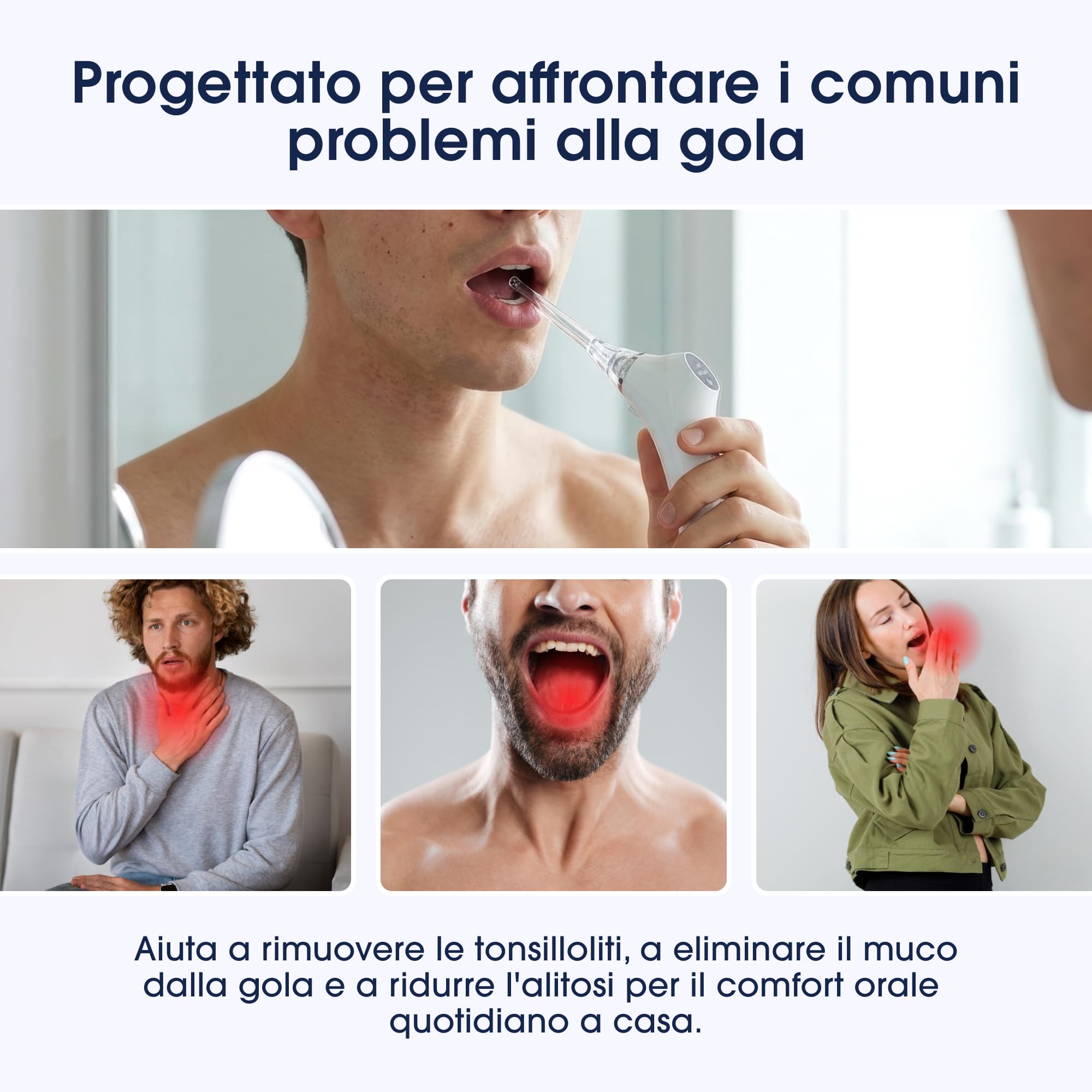ZENT Tonsilloliti rimozione elettrico – Kit rimozione calcoli tonsillari con Luce LED, 3 Punte Silicone, Aspiratore Calcoli Tonsillari Senza Fili e Motore Silenzioso, per Casa e Viaggio