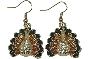 Thanksgiving Holiday Gold Turkey Earrings
