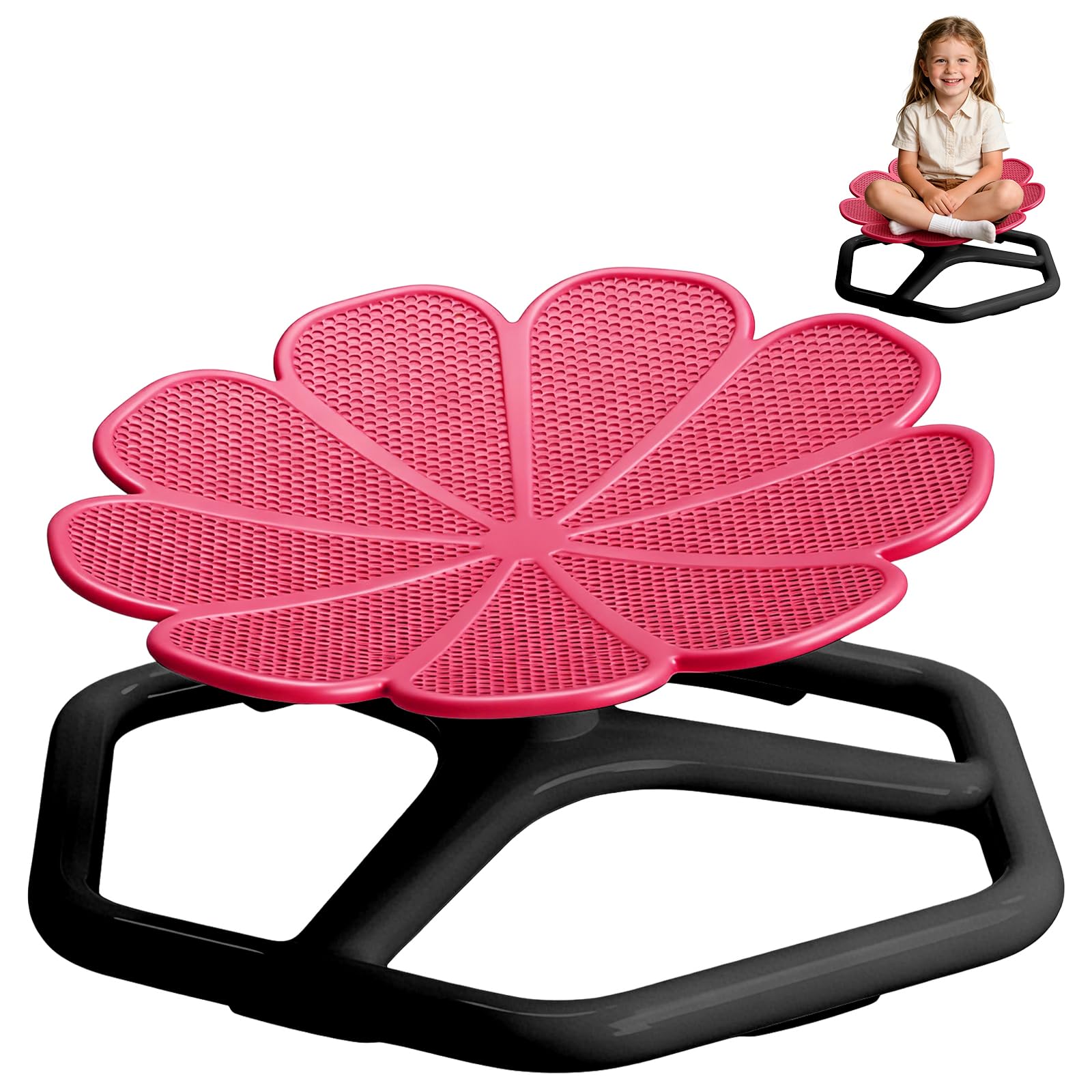 Drehstuhl Kinder Autismus,360° Karussell Stuhl Sensorik Spielzeug, Autismus Spielzeug & Adhs Hilfsmittel für Jungen und Mädchen. Förderung von Balance,Koordination & Selbstregulation (Magenta)